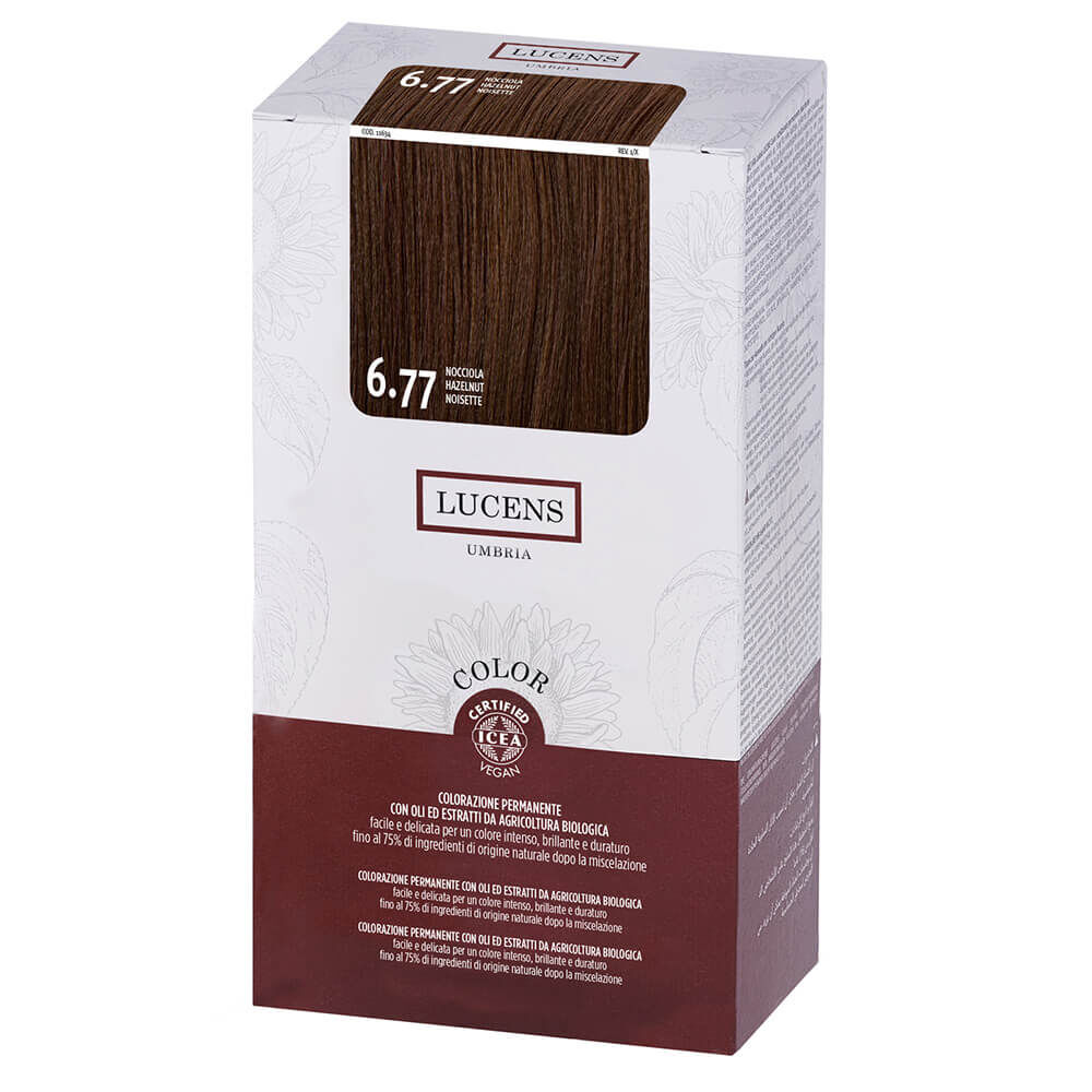 Lucens Permanent Hair Color Kit 6.77 Nocciola
