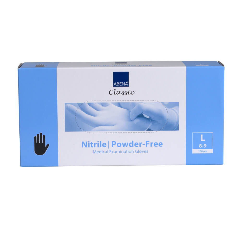 Abena Classic handschoen nitril poedervrij zwart L 100pcs
