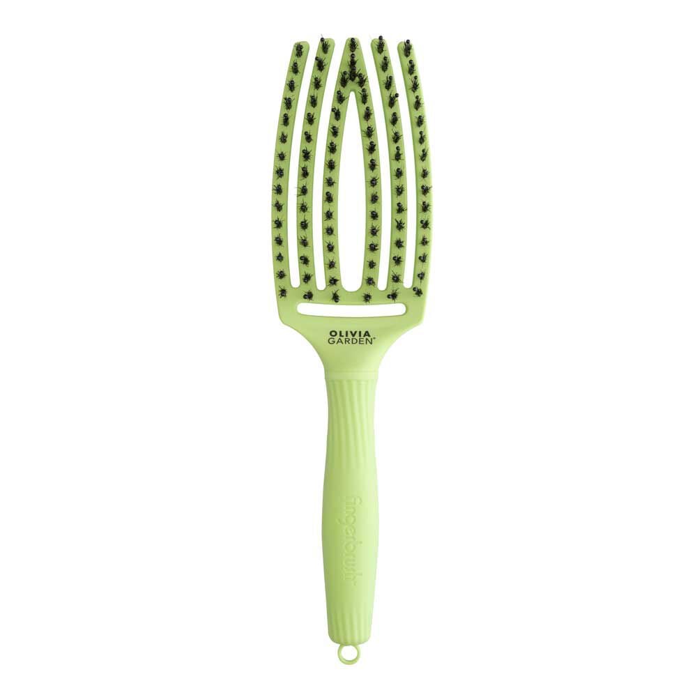 Olivia Garden Fingerbrush Care Dolce Vita Iconic Zwijnenhaar en Nylon Pistachegroen
