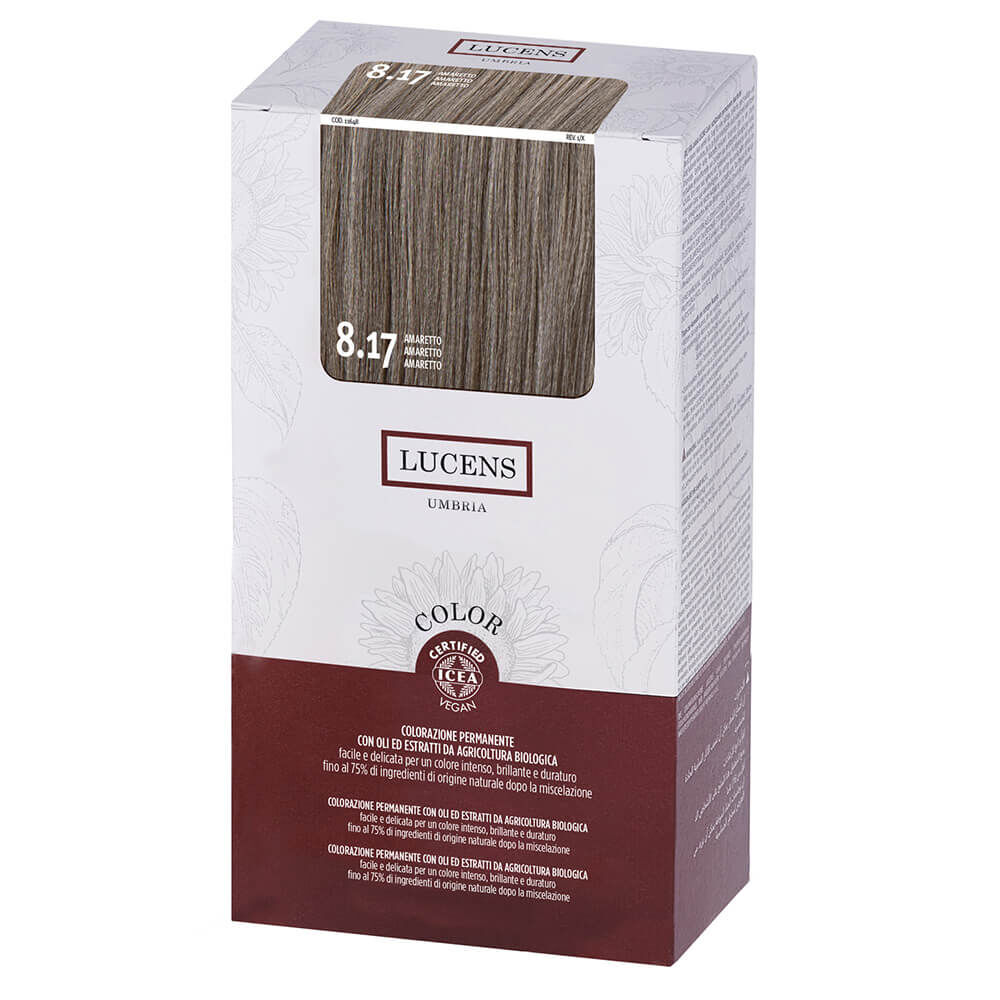 Lucens Permanent Hair Color Kit 8.17 Amaretto
