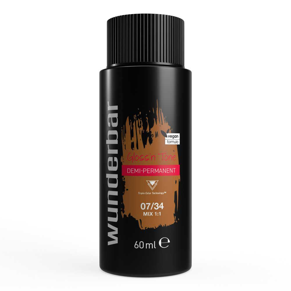 Wunderbar Gloss'n Tone Demi-Permanente Vloeibare Haarkleur 07/34 Middenblond Goud Rood 60ml