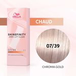 Wella Professionals Shinefinity Zero Lift Glaze Demi-permanente haarkleuring 07/39 Middenblond Goud-Rokerig 60ml