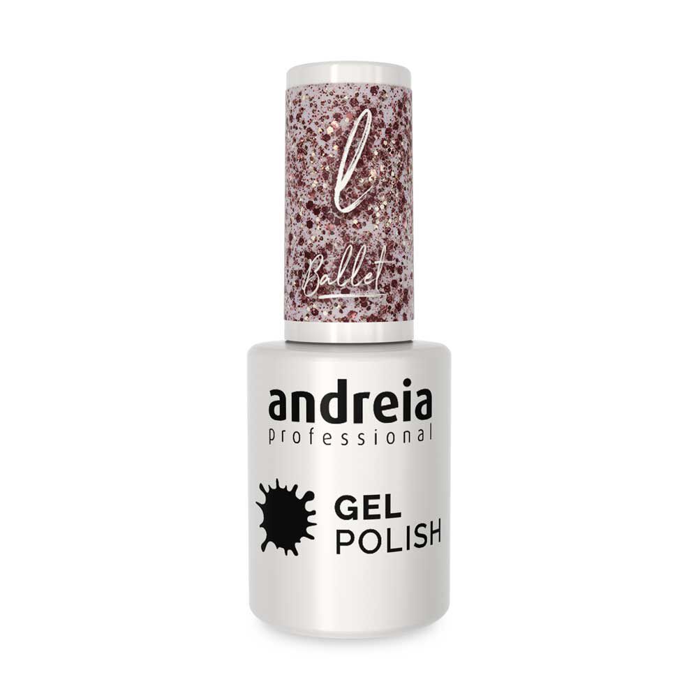 Andreia Professional Gellak - Ballet Collection BA4 Goud en Roze Glitter 10.5ml