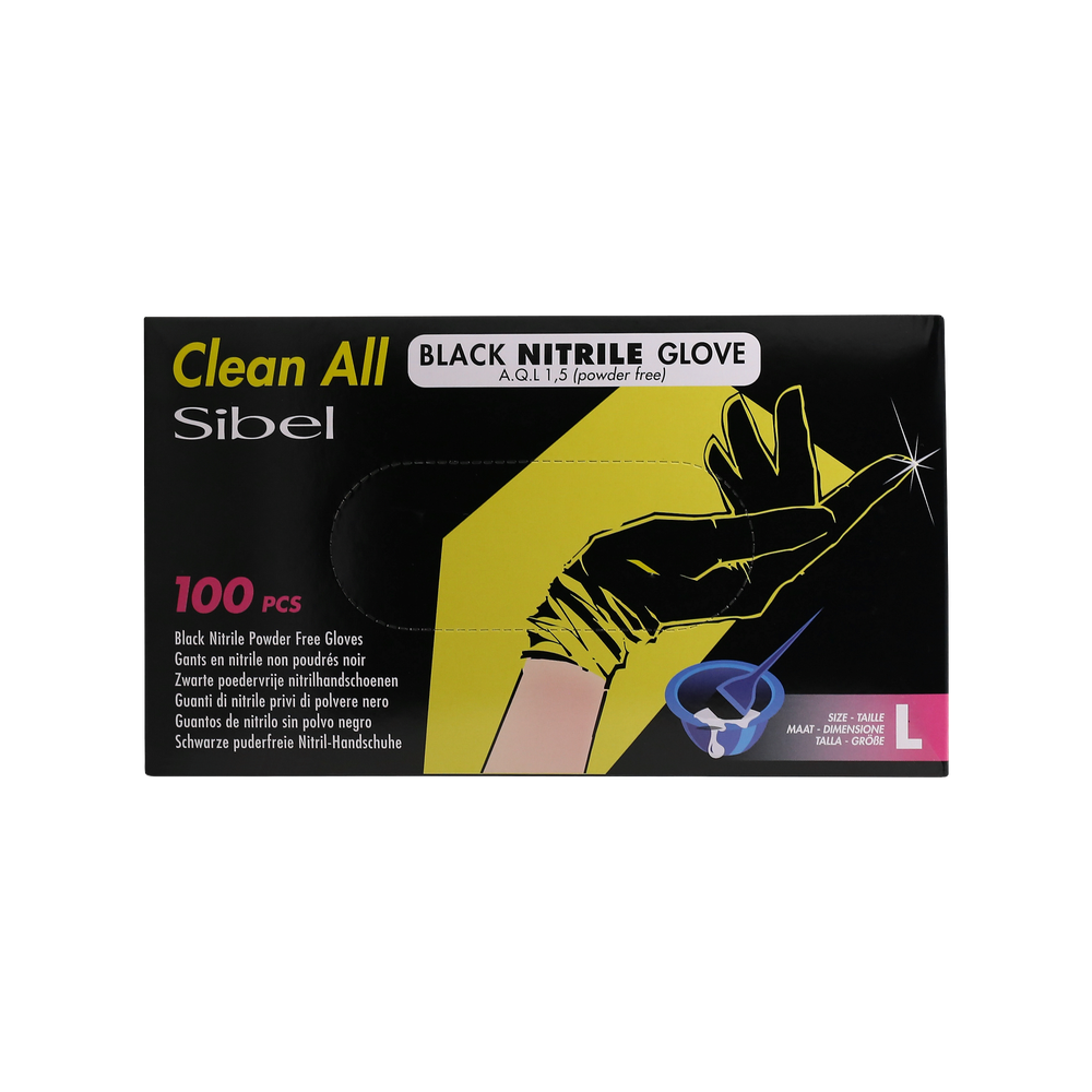 Clean All Nitrile Handschoenen L Zwart x100