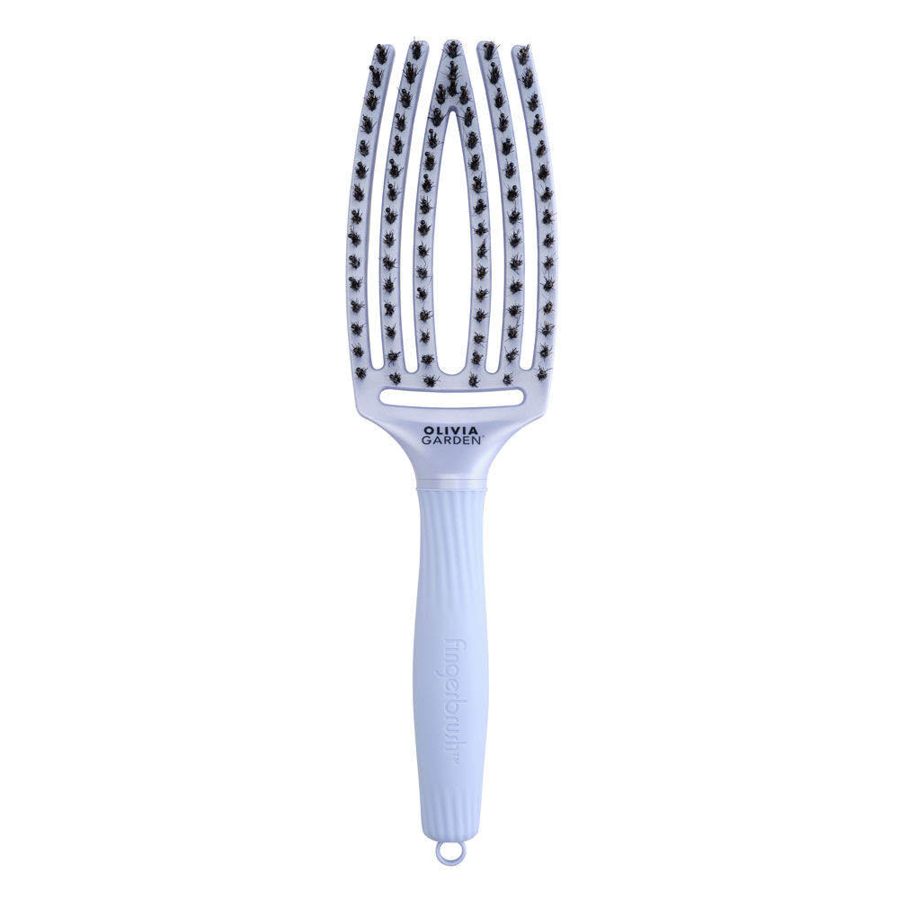 Olivia Garden Fingerbrush Care Iconische Borstel Zwijnenhaar & Nylon Arctisch Licht Pool Blauw