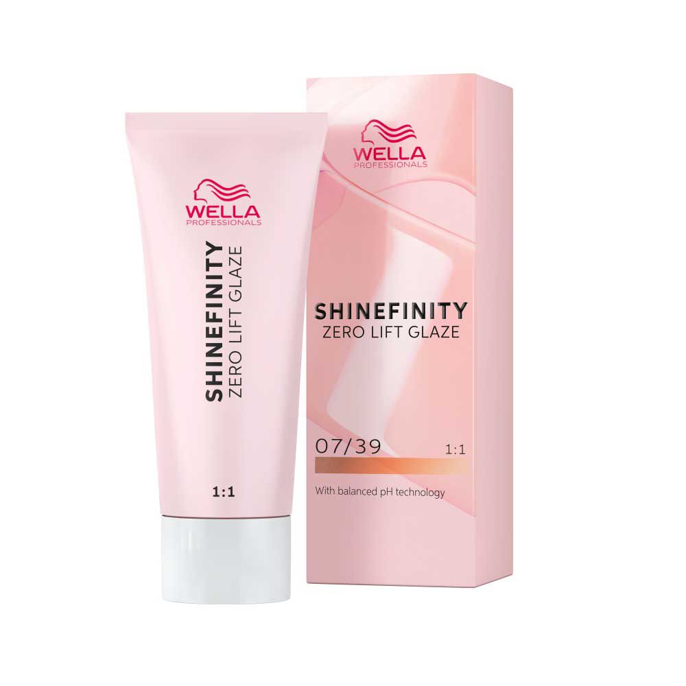 Wella Professionals Shinefinity Zero Lift Glaze Demi-permanente haarkleuring 07/39 Middenblond Goud-Rokerig 60ml