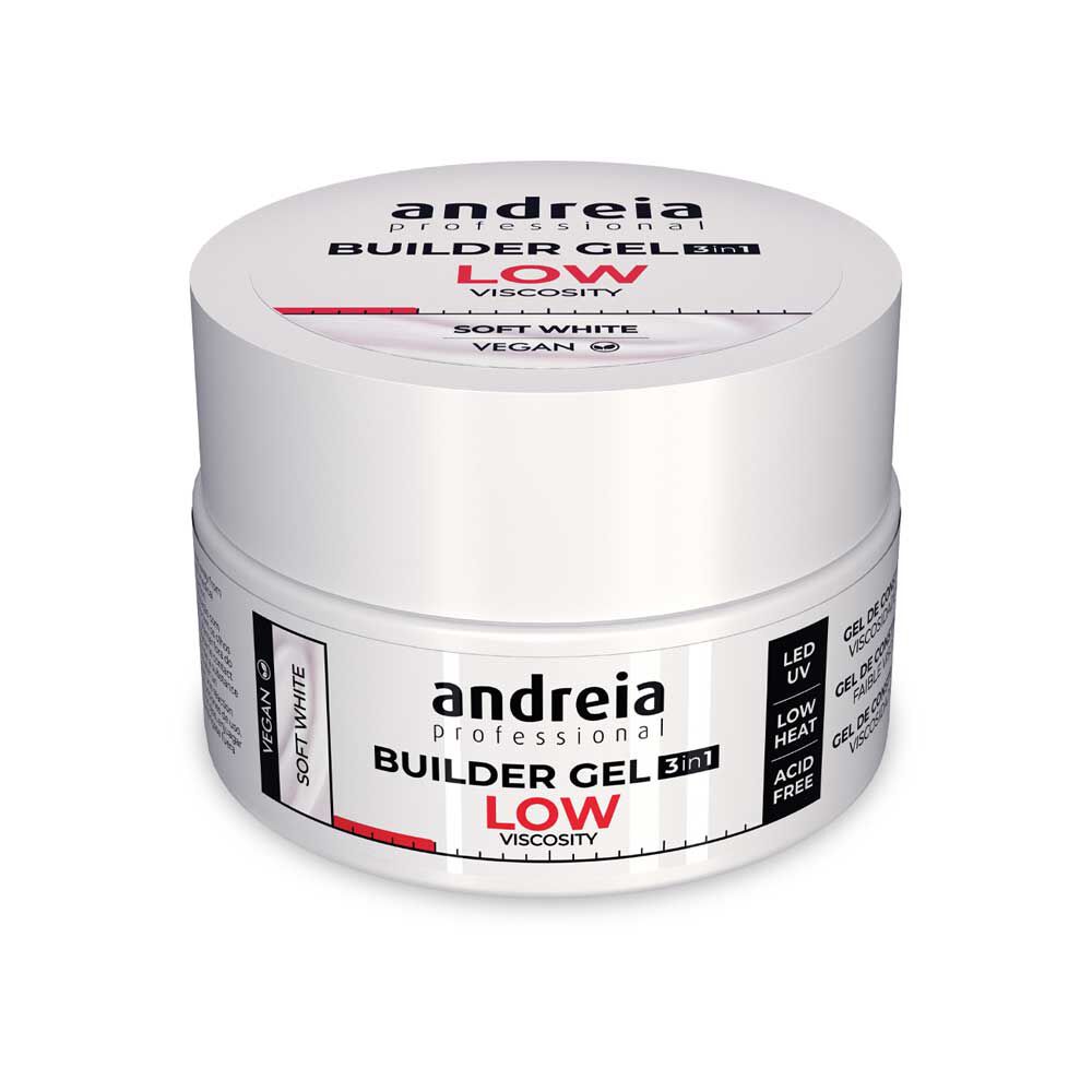 Andreia Professional Builder Gel 3 in 1 - Lage Viscositeit Zacht wit 22g