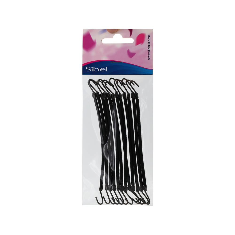 Sibel Hook Zachte Haarbanden 12Stk. Zwart Sibel Hook Zachte Haarbanden 12Stk. Zwart