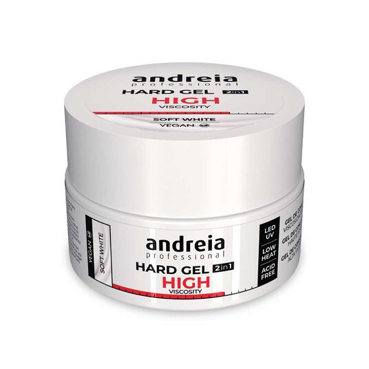 Andreia Professional Hard Gel 2 in 1 - Hoge Viscositeit Zacht wit 22g