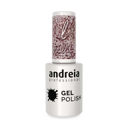 Andreia Professional Gellak - Ballet Collection BA4 Goud en Roze Glitter 10.5ml