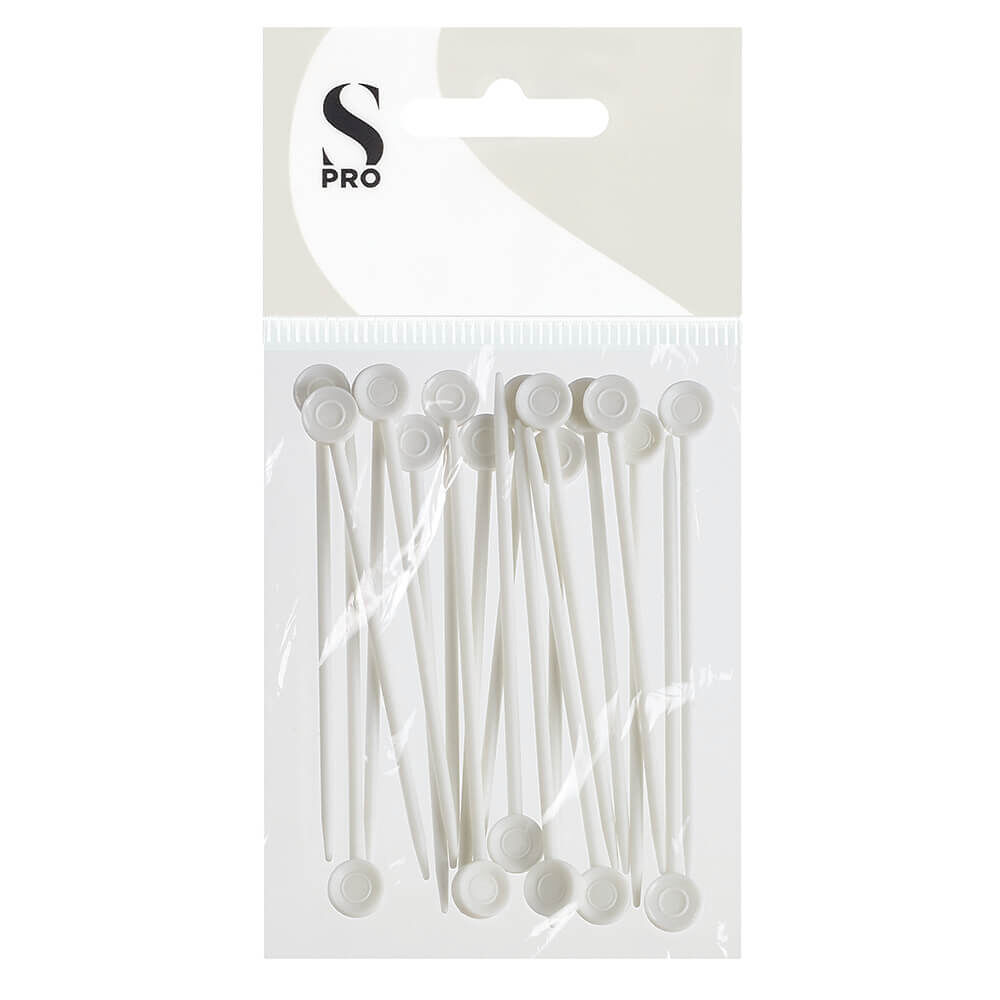 S-PRO Naalden voor Kunststof Haarkrul-spelden wit 77mm x20