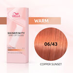 Wella Professionals Shinefinity Zero Lift Glaze Demi-permanente haarkleuring 06/43 Warm Copper Sunset 60ml