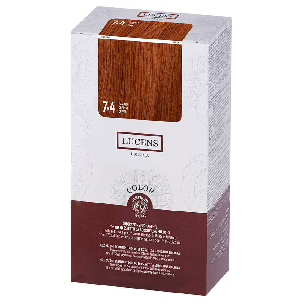 Lucens Permanent Hair Color Kit 7.4 Ramato