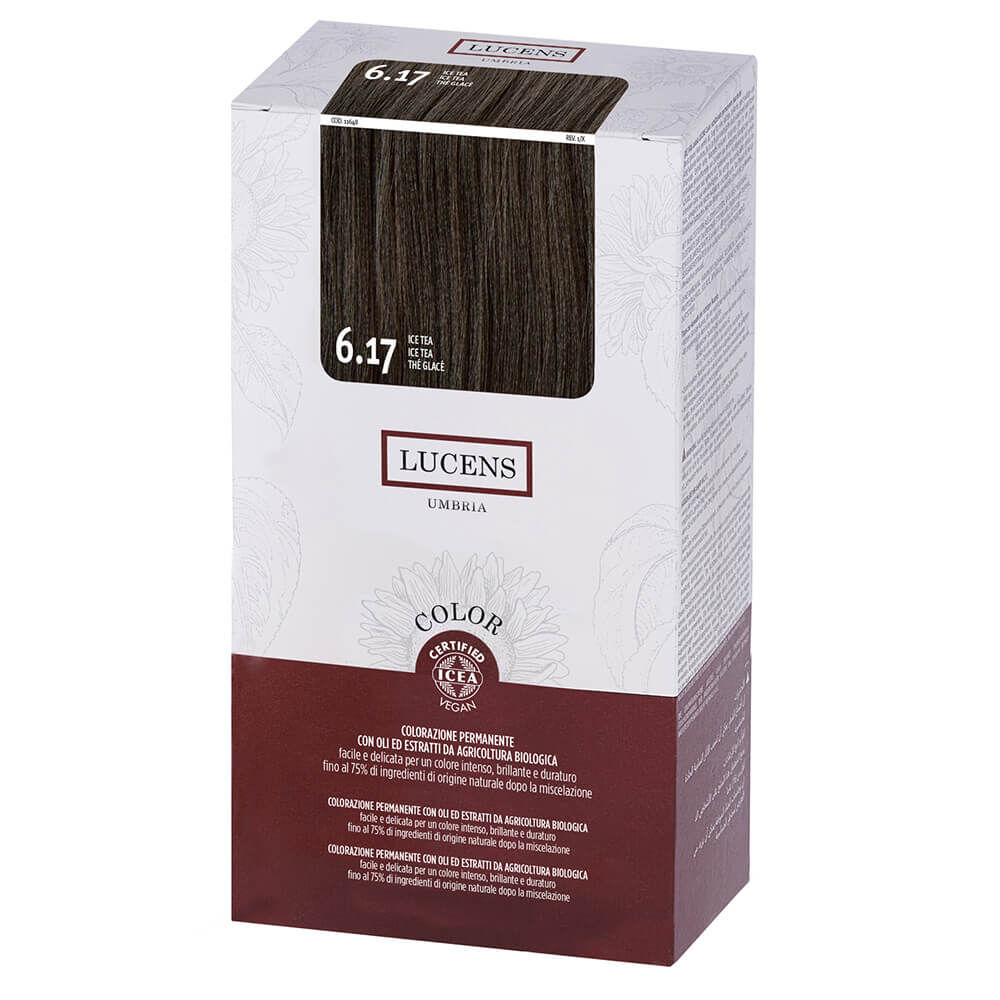Lucens Permanent Hair Color Kit 6.17 Ice Tea