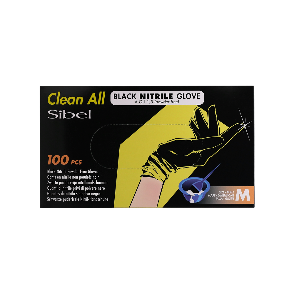 Clean All Nitrile Handschoenen M Zwart x100