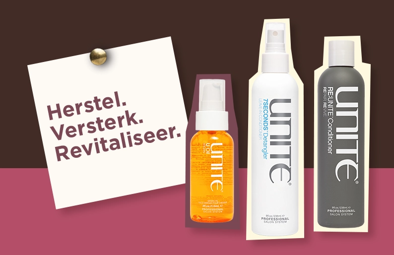 Unite HAIR. Herstel. Versterk. Revitaliseer.