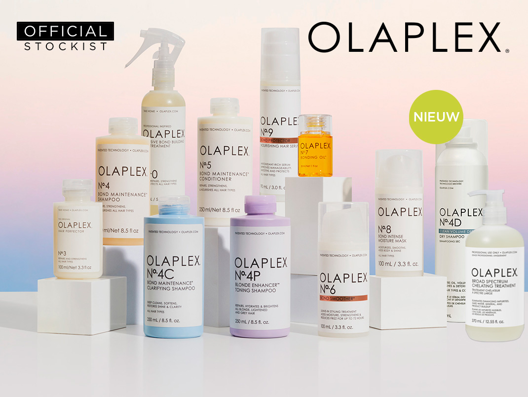 Ontdek OLAPLEX! Herstelt je haar van binnenuit. Van krullend tot steil haar, OLAPLEX is geschikt en heilzaam voor alle haartypes.
